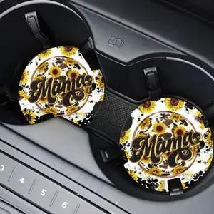 Sunflower Mama Car Coasters - Unique Design for Car Decoration