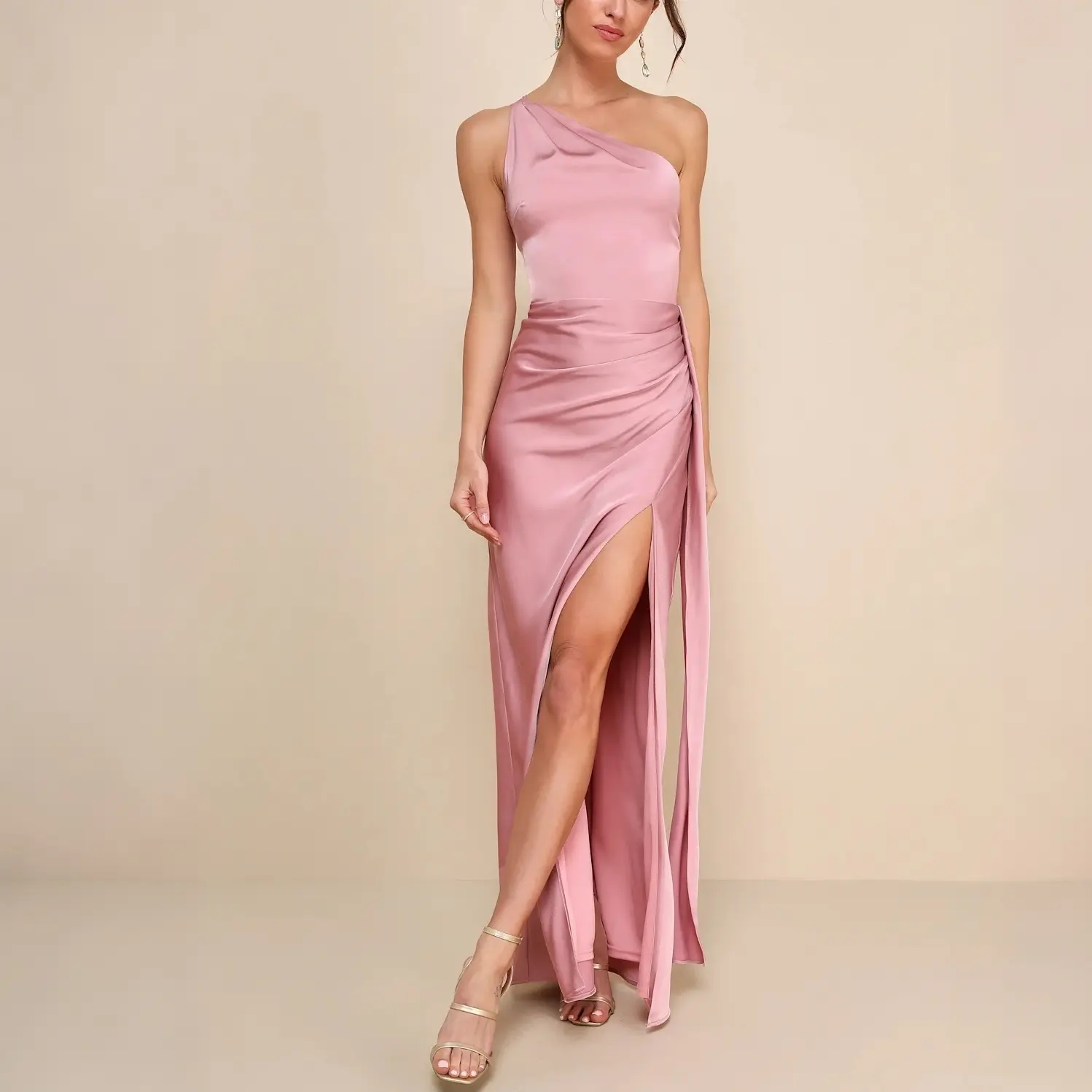 Women‘s Satin Slip Dress Liquid Satin Knit Elegant Luxurious for Wedding Guest Date Night Birthday Dinner Formal Event