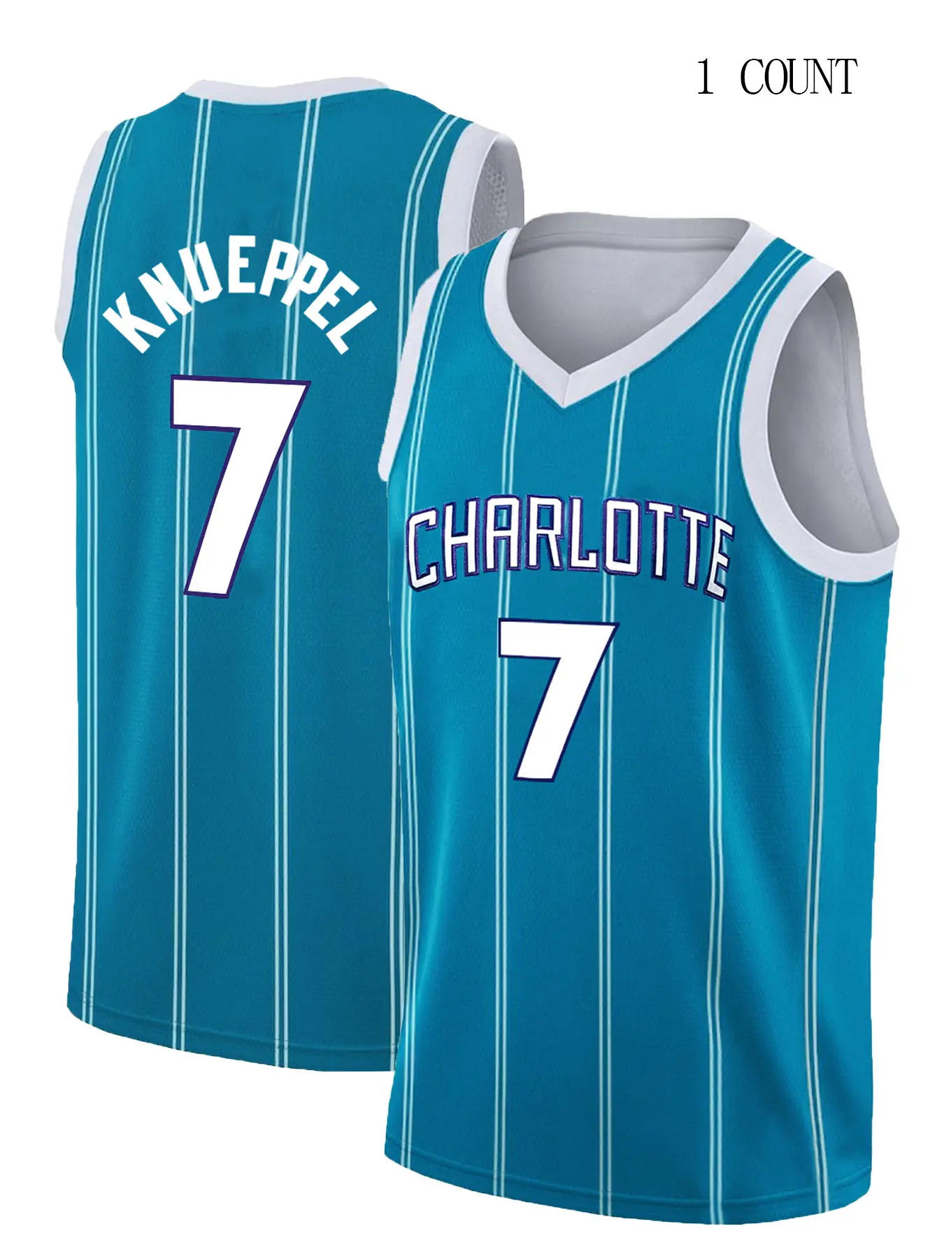 Men's #7 Letter Embroidery Basketball Jersey, Loose Fit Breathable Sleeveless V-Neck Sports Tank Top, Basketball Jerseys for Men, Gym Workout Tops