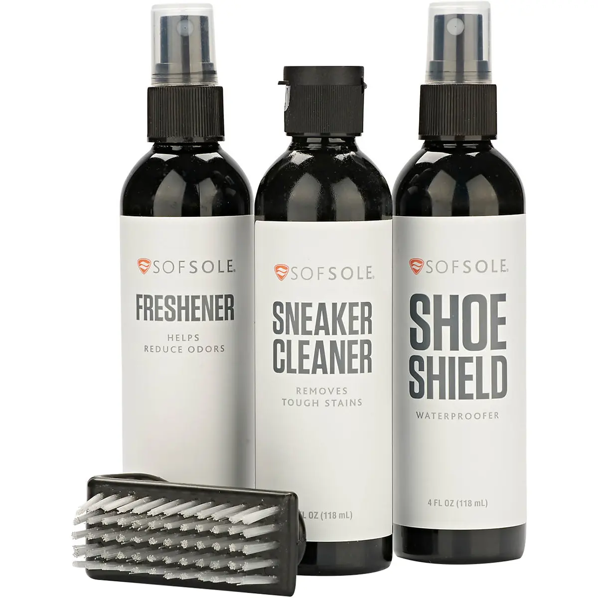 Sof Sole All-in-1 Sneaker Care Kit, Complete Shoe Cleaning Set with Gentle Cleanser, Soft Brush, Water Proofer & Stain Repellent, Shoe Cleaner, Odor Eliminator