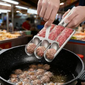 Stainless Steel Meatball Maker Machine Utensil, Creative Kitchen 3-In-1 Design, Perfect for Meatball Lovers, Easy-To-Use & Durable