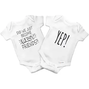 Twin Stuff 100% Cotton Unisex Best Friends Rompers – Cozy and Adorable Matching Outfits for Newborn Identical Twins