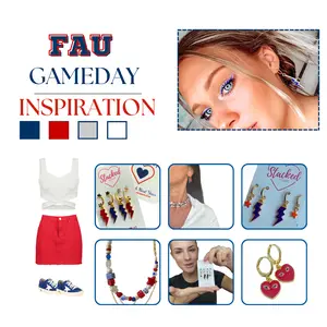 Florida Atlantic Classic Gameday Earring Stack For Owls Game Day
