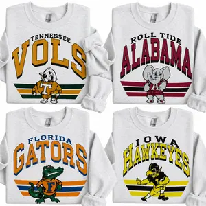 Vintage 90s All Team Football Sweatshirt , Vintage College Football Graphic Sweater, Retro Sports Fan Pullover, Casual Unisex Top for Game Day