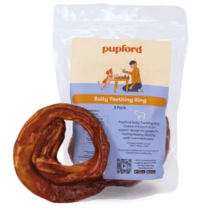 Bully Rings - Pupford Bully Stick Rings for Puppies & Dogs, Long-Lasting Beef Dog Chew Treats, 3 Pack