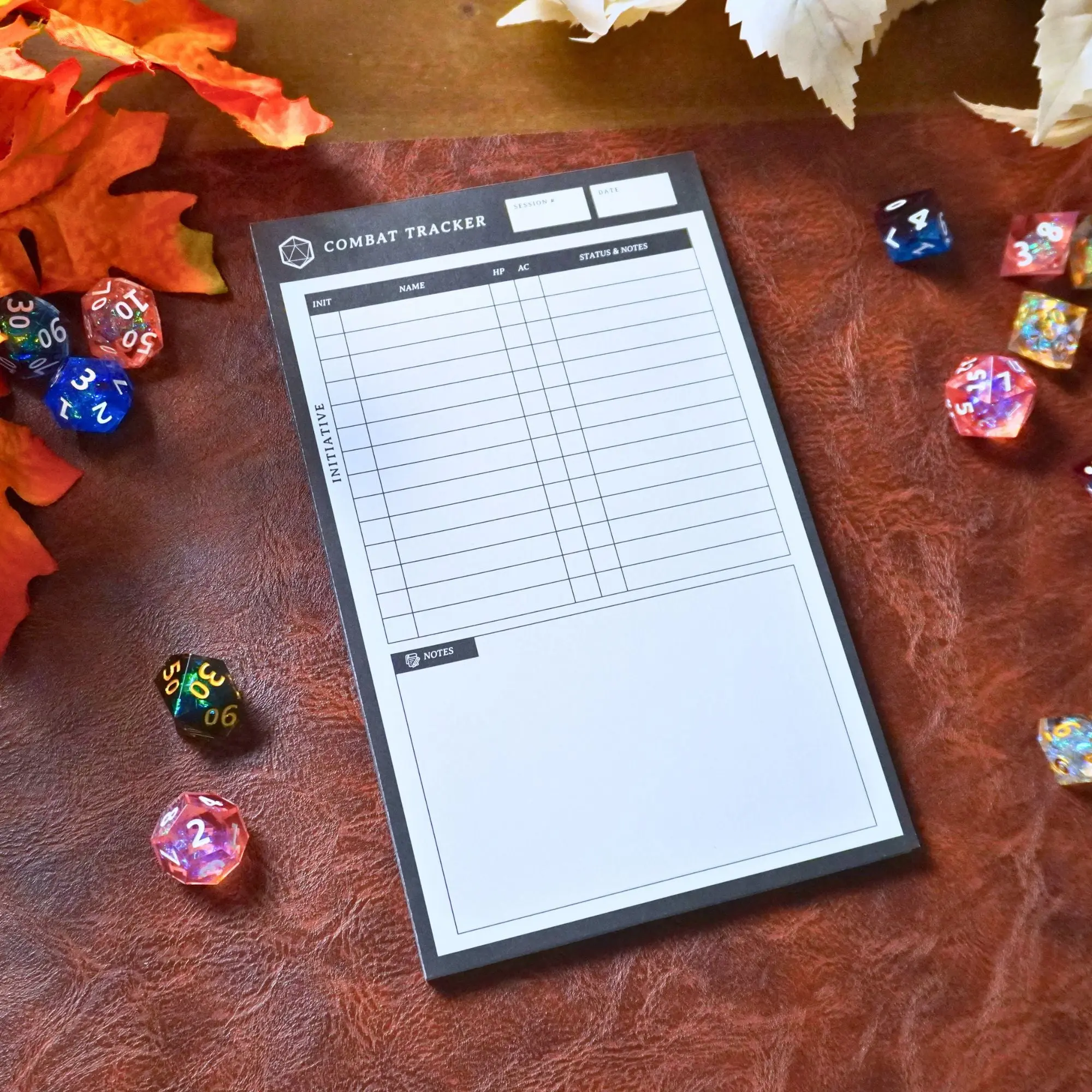 Combat Tracker Initiative Notepad 5e Compatible