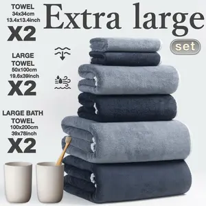 6-Piece Bath Towel Set for Men & Women, Reusable Thickened Quick-Dry Towels, Ideal for Bathroom Gym Party Gift Holiday Use
