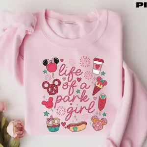 Youth & Adult Life Of A Park Girl Sweatshirt, Magic Kingdom Shirt, Trip Sweater, Coquette Bow Minnieee Ears Shirt, Family Vacation Tee 19WCH