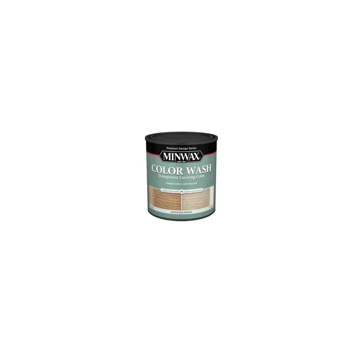 Minwax 1 qt. Design Series Transparent Wood Stain - Barnwood, Gently Tints, Dries in 2 Hours, Cleans Up with Soap and Water, Tinting, Low Odor, Quart Size