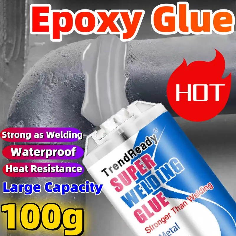 1Pcs TrendReady Heavy Duty AB Epoxy Adhesive Super Glue, Waterproof and Wear-Resistant Strong Bonding Epoxy Casting Glue with Accessories, Multi-Purpose Fast Repair for Tile, Metal, Plastic, Ceramics, Wood, Oil-Resistant Industrial Strength Repair Glue