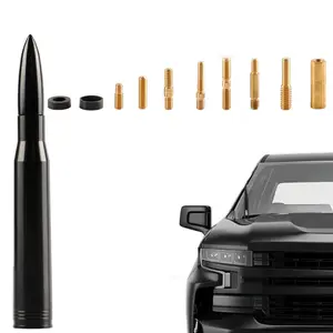 Bullet Antenna for Pickup Truck, 50 BMG Antenna 6061 Aluminum Short Design 50 Cal Compatible, More with 11 Adapters for Easy Installation Badass Trucks cal bullet antenna