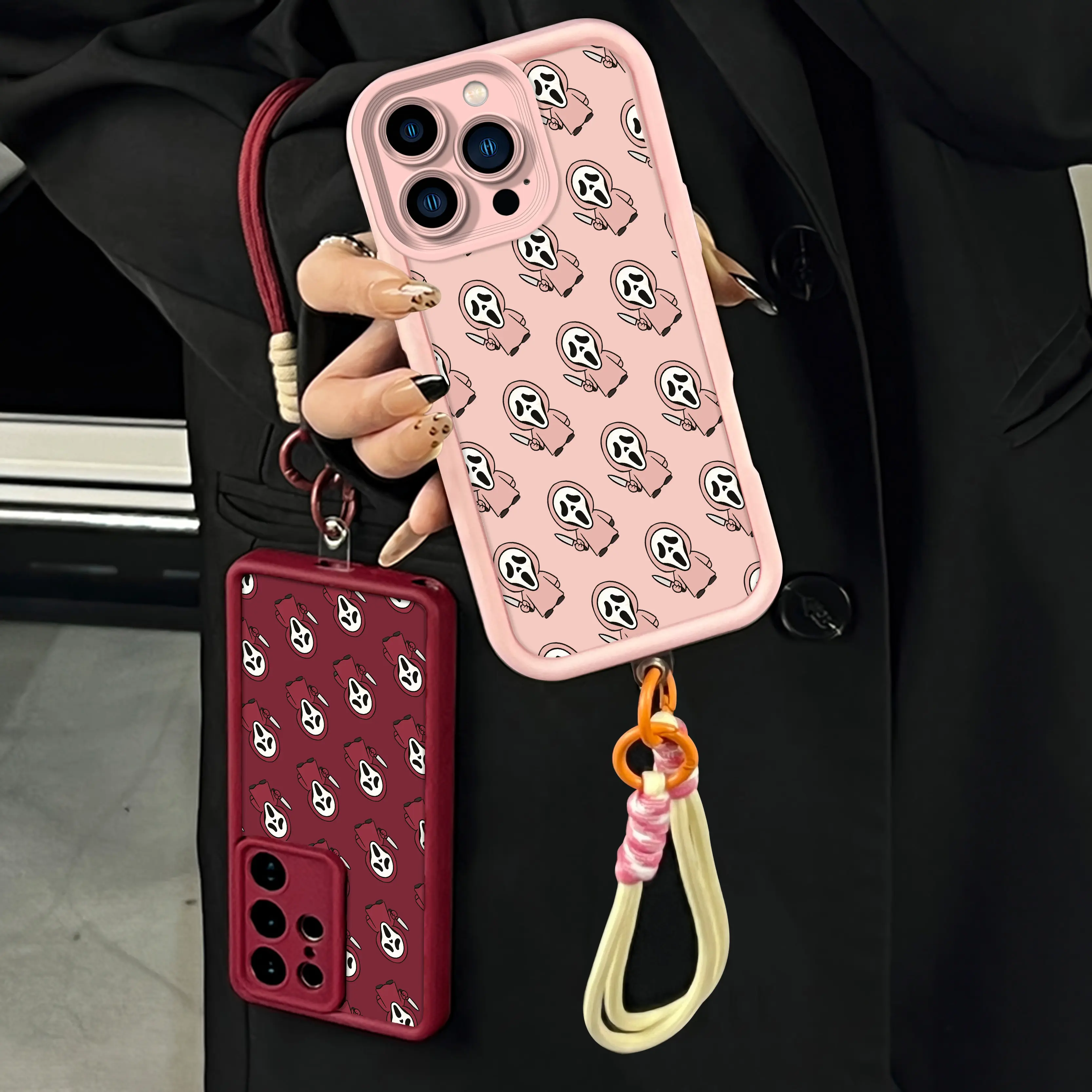 Halloween Cute Ghost Phone case for iPhone 17Pro Max Air 16Plus 15 14 13 12 11 X XS cases, for Samsung Galaxy S26 Ultra S25 Plus Edge S24 FE S23 S22, Shockproof Drop, Protection Durable,Tuff phone cases,  Shockproof Anti-Drop.WC222