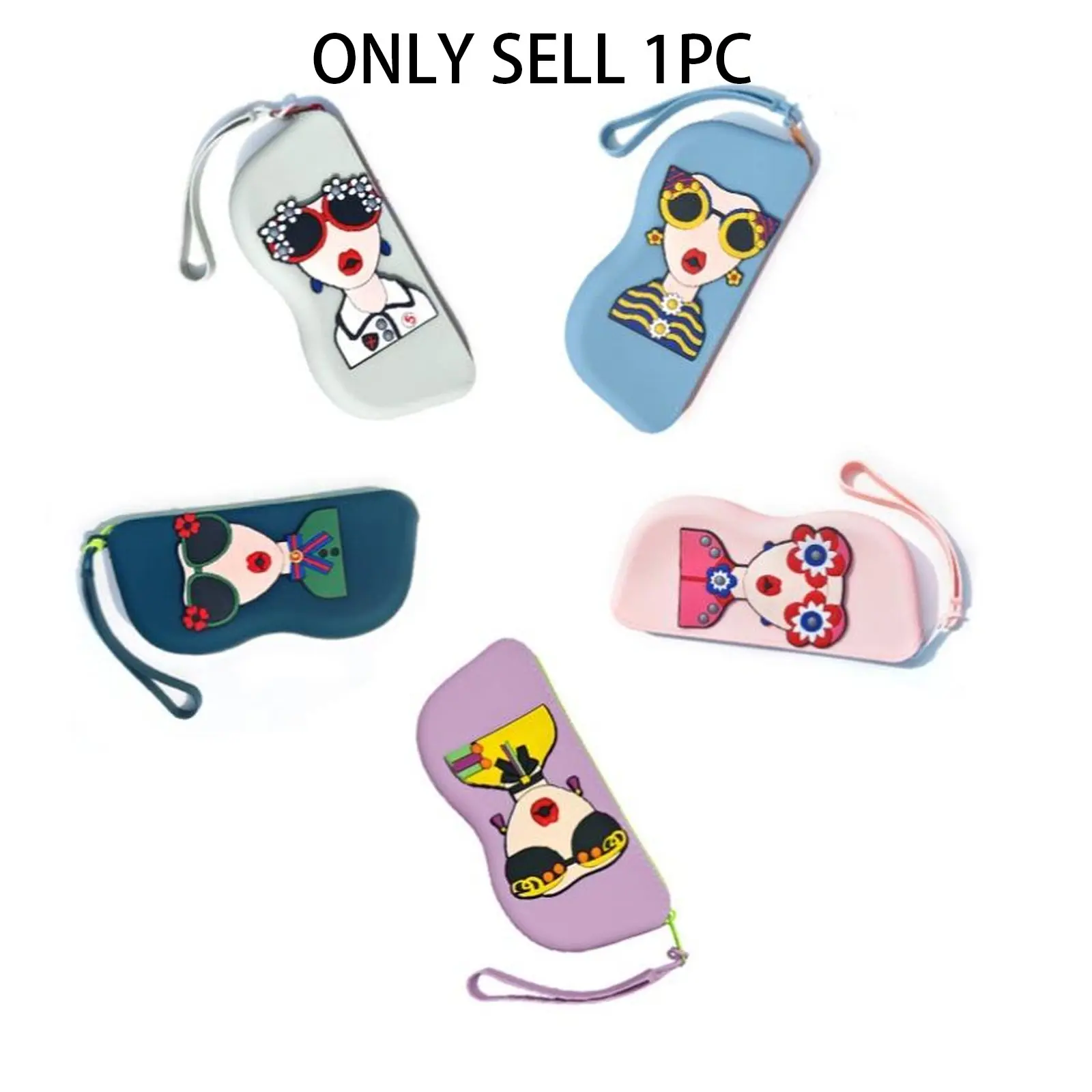 Vibrant Patterned Eyewear Case - Lightweight Waterproof Glasses Pouch with Carabiner, Portable Sunglasses Organizer, Glasses Storage, Artist Designs, Foldable Travel Essential for Sports & Daily Use, 10 Colors, Eyeglasses Holder, Eye Glasses Holders