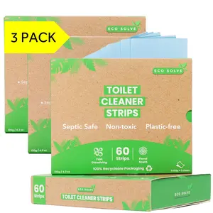 Toilet Bowl Cleaner Strips, Eco-friendly, Non-toxic, Septic Safe, Removes Odors & Stains, Plastic-free, Natural Toilet Bowl Cleaner for Quick and Easy Cleaning, Toilet Fresheners (180 count)