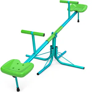 Aowos Kids Seesaw, Spinning Teeter Totter, 220lbs Capacity Kids Outdoor Playground Equipment, Swiveling 360 Degrees Rotating for Kids 3-6