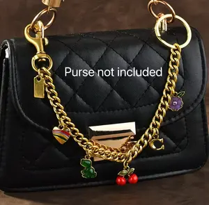 Cherry Bag Chain with heart Chain Style Bag Decoration Accessory Suitable for Small Square Bags