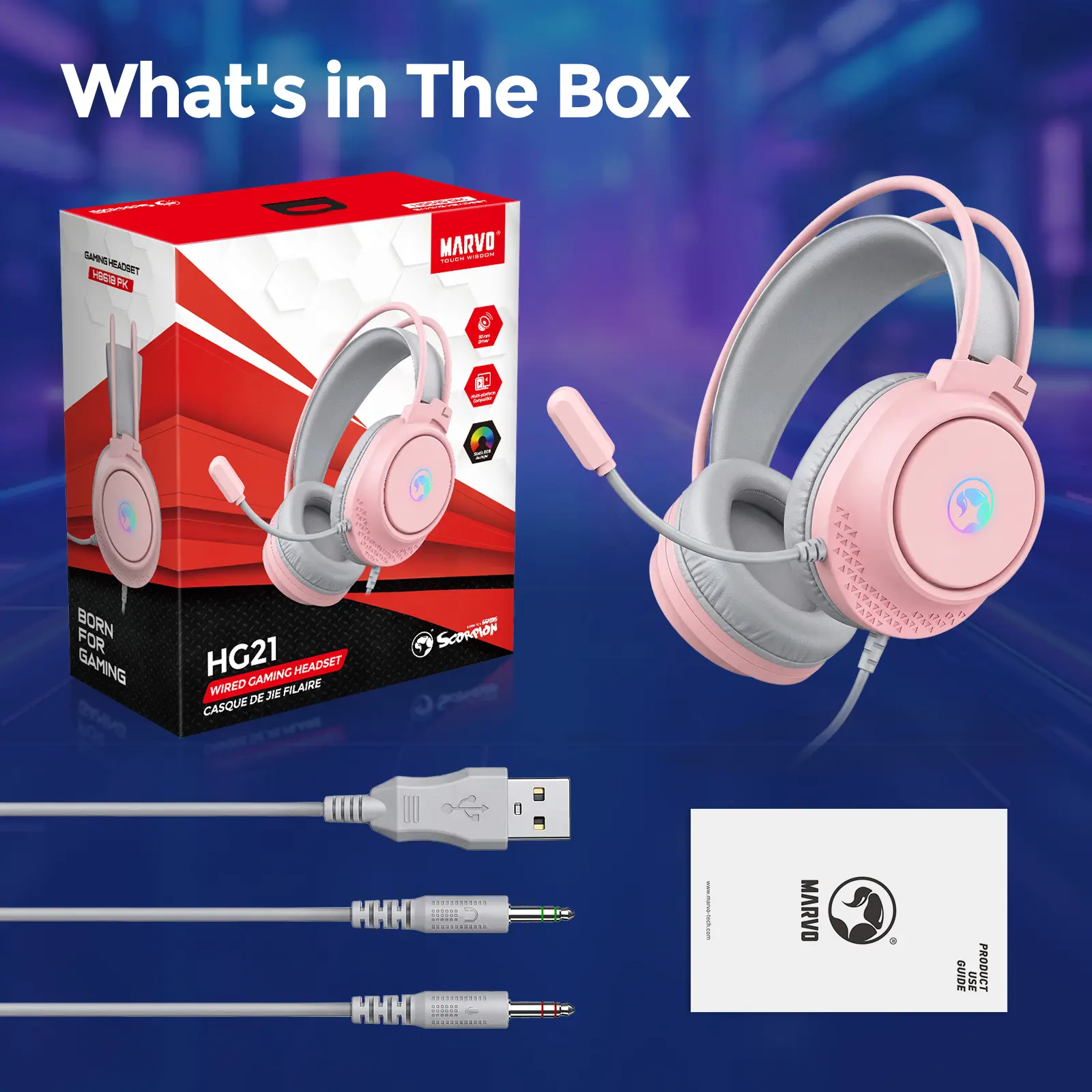 Wired Gaming Headset, Dual-Headband Design, Omnidirectional Microphone, 3.5mm Audio Jack, RGB Lighting for Gaming, Work, Entertainment