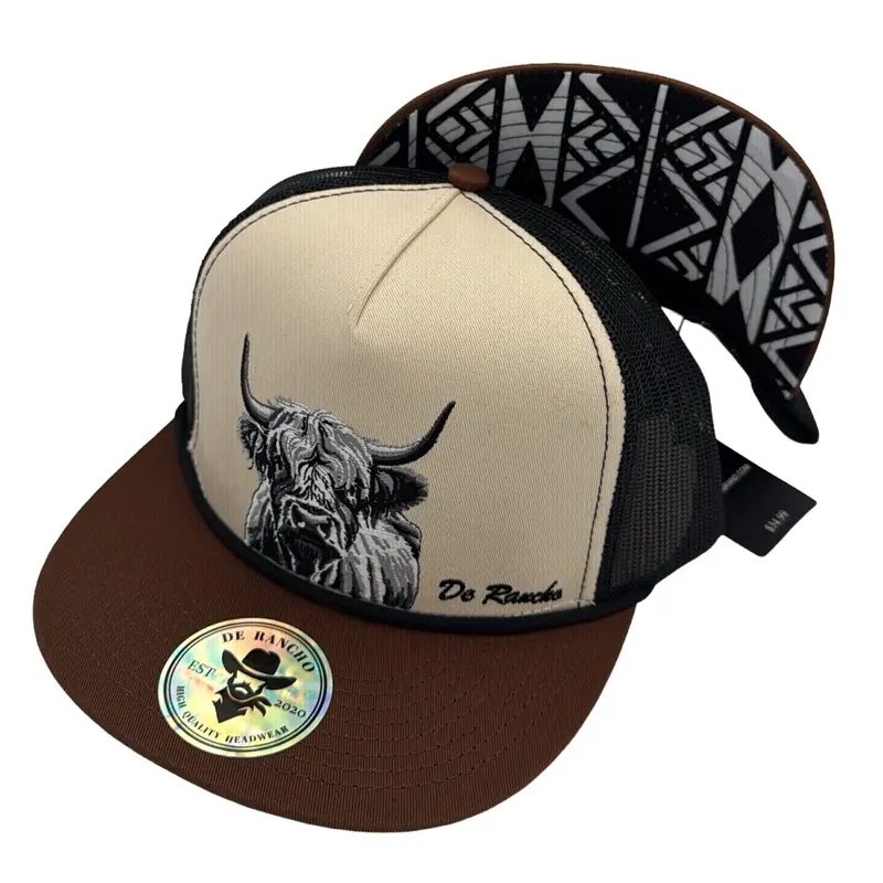 De Rancho Highland Cow #1 Hat (Cream/Brown) DR127