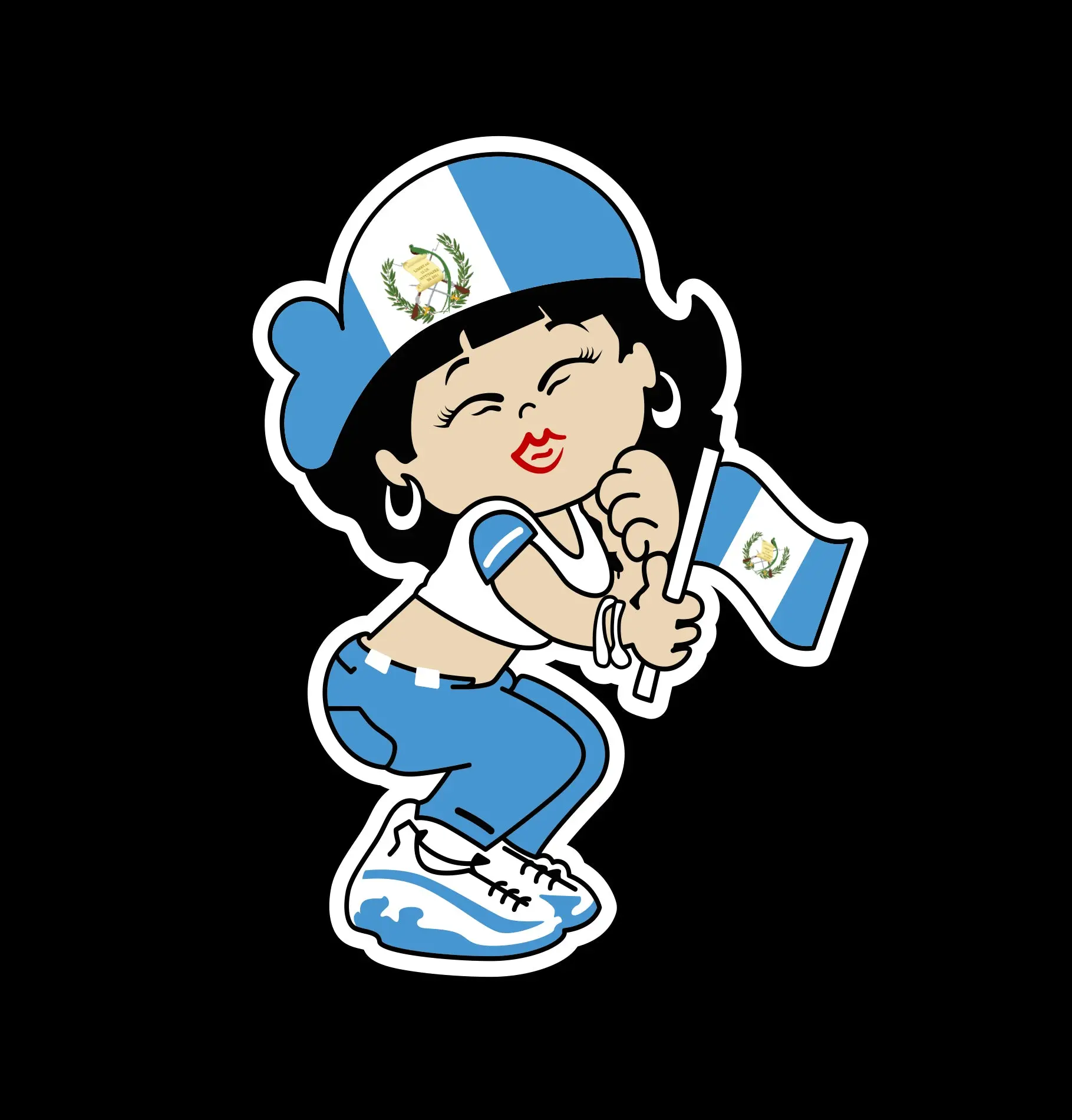 Guatemala Lady Decal chapina flag Decal guatemalan Girl Vinyl Sticker guatemalte