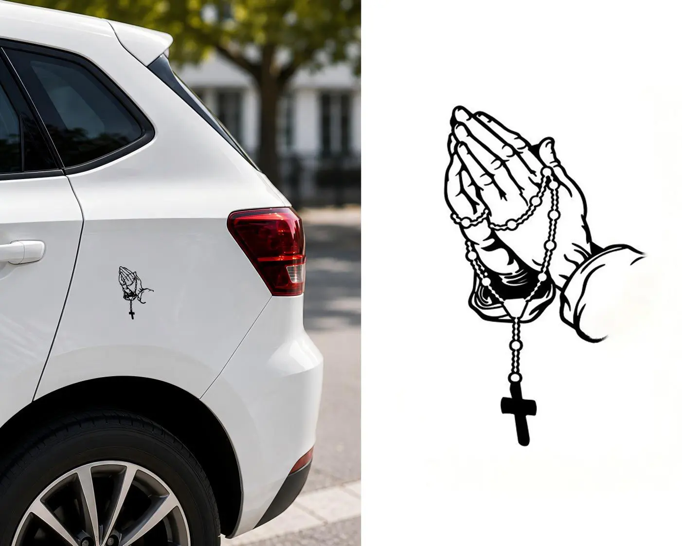 3PCS Praying Hands Vinyl Car Stickers - 3-pack Value Faith-inspired Decals, Waterproof Outdoor Vinyl, Easy-to-Apply for Cars, Laptops, Smooth Surfaces