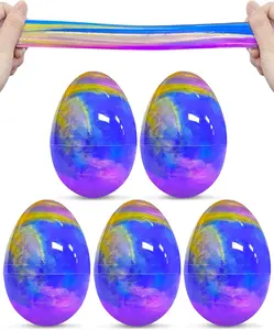 Greingways 5 Pack Prefilled Easter Eggs Galaxy Slime Toys, Teens Easters Basket Stuffers Egg Fillers, Easter Games Gift Party Favors Filled Egg for Kids Boys Girls Toddlers (Blue+Purple+Gold
