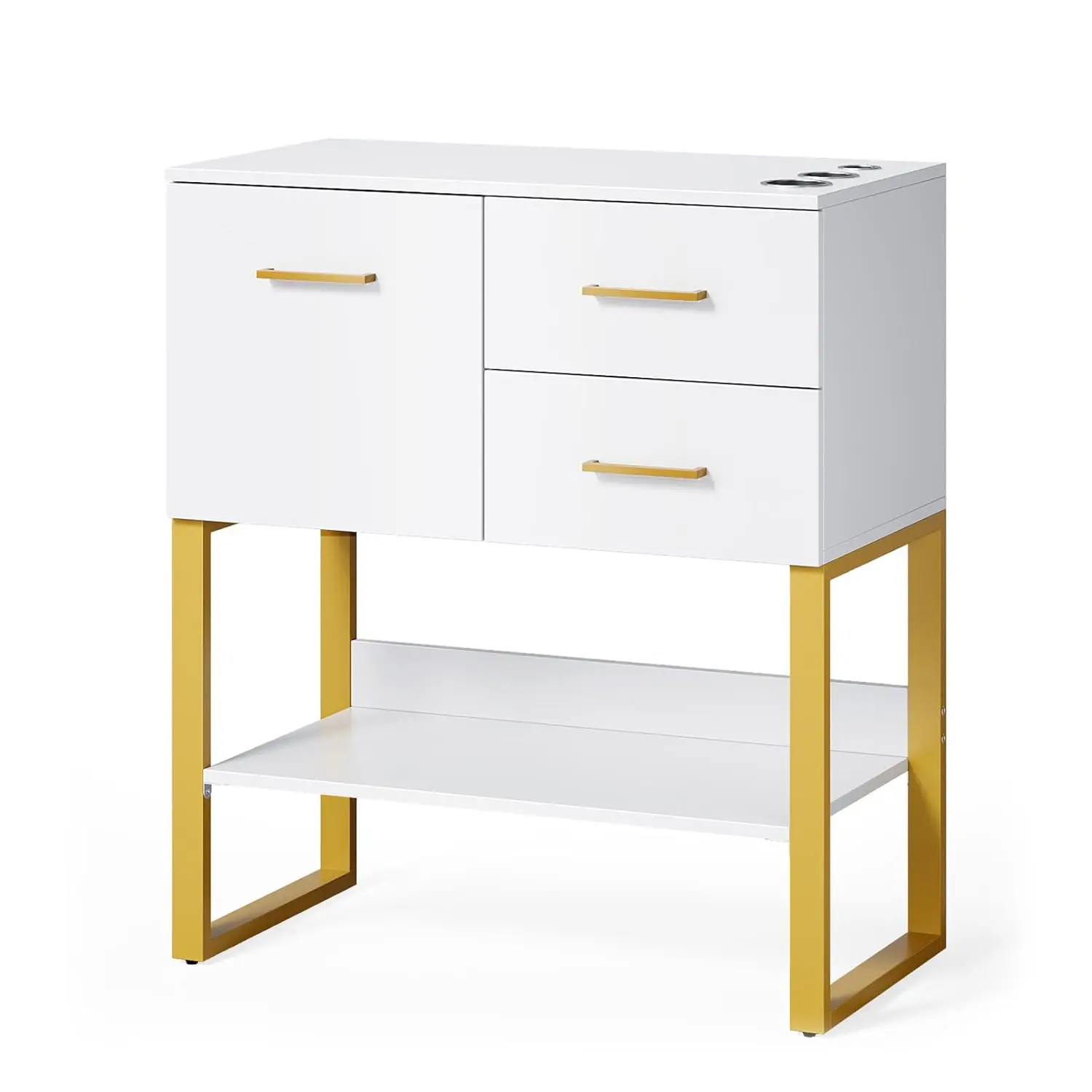 OmySalon Beauty Barber Station, Salon Stations for Hair Stylist, Salon Storage Cabinet with Drawers & Hair Dryer Holders, Styling Station for Spa Dresser Bathroom