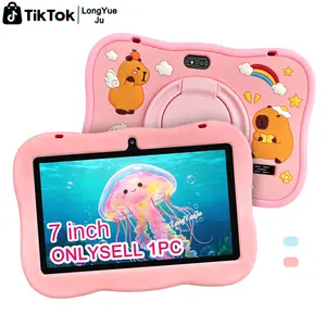 7 Inch Kids HD Touchscreen Tablet with Capybara Case, Shockproof Design, 360° Stand, HD Screen, Parental Controls, Educational Apps, Dual Camera, Long Battery