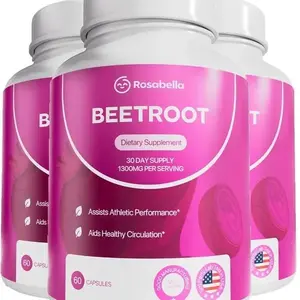 Rosabella Organic Beetroot 1300 mg Capsules, Superfood Supplement for Daily Nutrition & Active Wellness, Non-GMO Healthcare Value Pack with Natural Health Support