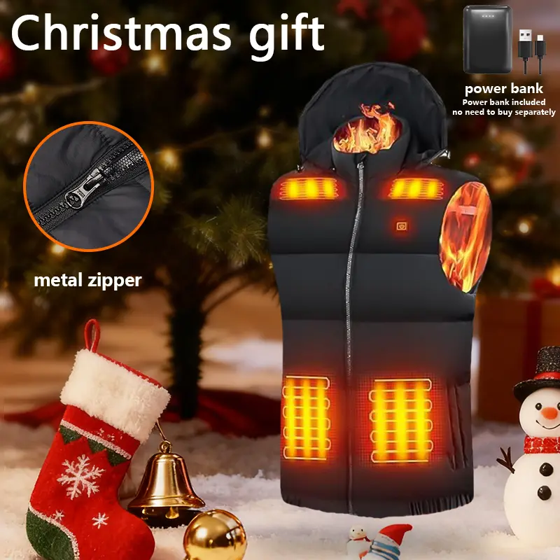 Rrtizan 2026 Unisex Heated Vest - Three-Level Temp Control, Heating Sheets, 10000mAh Battery, Ideal for Winter Sports, Skiing, Hunting, Daily Commute, Valentine's Day, Father's Day, Christmas Gift - Lightweight Heated Jacket Waistcoat Outfit Work
