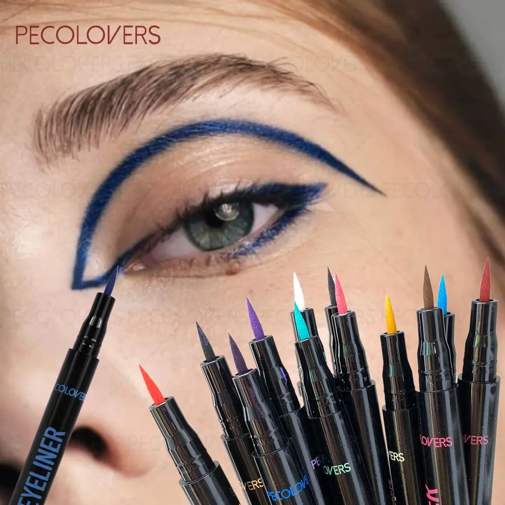 1PC Waterproof Matte Liquid Eyeliner Longwear Eye Liner - Eyeliner Cosmetic, Eye Makeup Supplies, Quick Drying, in Bright Colors Like Blue, Green, Black, Red, Various Colors to Select, Smoky Eye Look, Perfect for Christmas and Holiday Parties