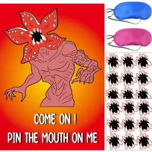 Stranger Inspired Things Birthday Party Supplies, 'Pin The Mouth On Me"
