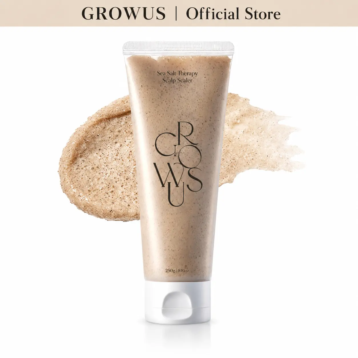 Scalp Exfoliator Scrub for Oily, Itchy & Flaky Scalp | Dead Sea Salt, Salicylic Acid & Niacinamide | Deep Cleansing for Greasy Roots & Buildup | No SLS Paraben-Free | GROWUS 250g