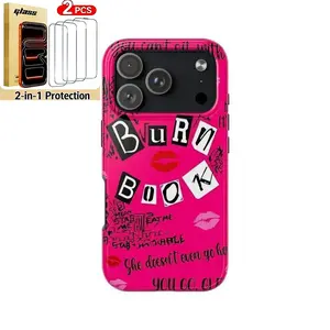 Pink Burn Book Tough Phone Case 17 16 15 14 13 12 11 Pro MaxIncludes Tempered Glass Screen Protector