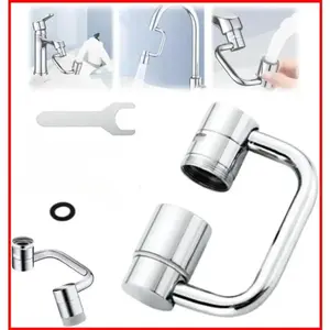 360° Rotatable Faucet Aerator Extender - Universal Kitchen & Bathroom Sink Sprayer Attachment with 2-Mode Splash Control, Easy All-Angle Adjustment