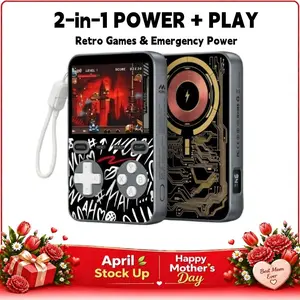 【V99】Miro Multifunctional Retro Gaming Power Bank 5000mAh – Compact Design for Mobile Devices, Smartphone Charging & Classic Handheld Games – Travel, Outdoor Fun, Nostalgic Gaming, Ideal Gift for Gamers, Teens & Retro Fans