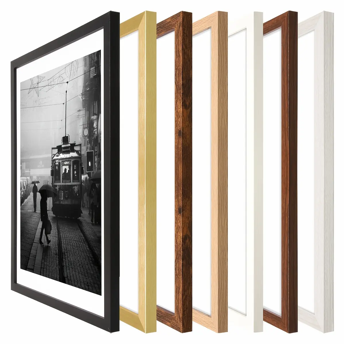 3pcs Classic Style 12x16in Vertical Oblong Poster Frames, Manufactured Wood Wall Decor for Bedroom and Office, Horizontal & Vertical Hanging, No Electricity Needed, Cute Room Decor, Multi-color, Photo Frames, Without Photo Paper