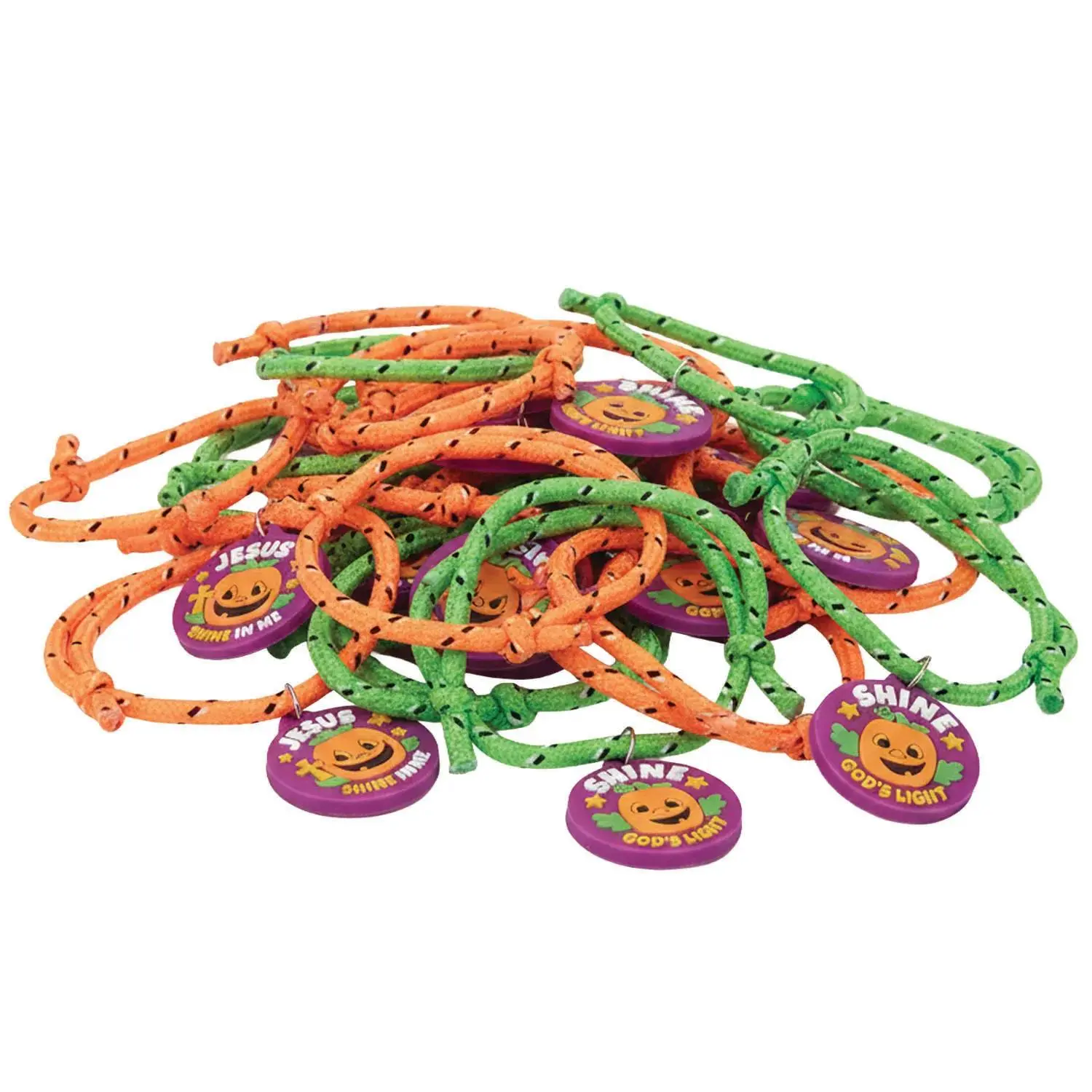 Christian Pumpkin Friendship Rope Bracelets - Jewelry - 24 Pieces
