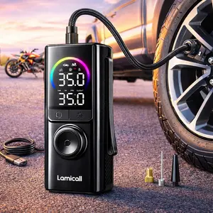Lamicall Tire Inflator Portable Air Compressor, 150PSI Tire Inflator with Pressure Gauge, 2X Faster Air Pump for Car, Blike, Motorcycle, Ball and More