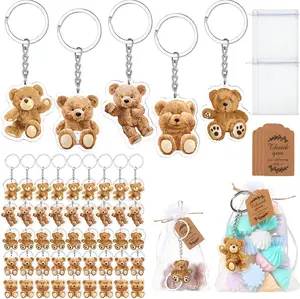 50set  Shower Favors Party Favors Bear Style  with Organza Bags Thank You  Tags and Rope for Guests Girls Boys  Shower Birthday Party Supplies