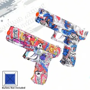 2PCS Shooting Toy Gel Ball Blaster, Fully Manual Outdoor Toy Model Without Charging, Suitable For Backyard Games, Gift (Without Bullet)
