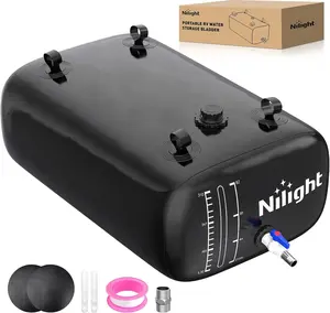 Nilight 87Gal/330L Water Storage Bladder RV Potable Water Bladder Tank Camping 1000D PVC Foldable Collapsible Storage Containers for RV,Carrier,Camping, Agricultural Irrigation,Garden Watering, Black
