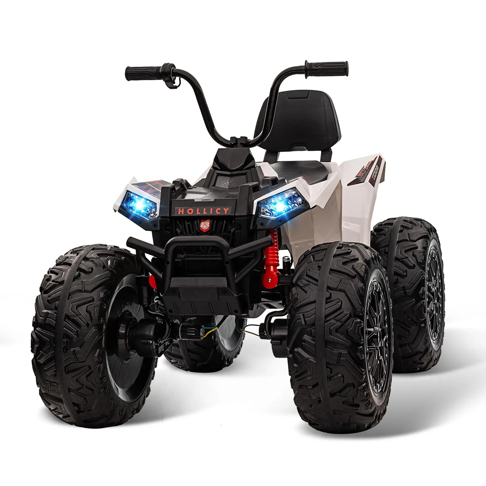GARVEE 2-Seater 4WD Off-Road Electric Ride-On ATV Toy with Dual 12V 7AH Batteries, 4x200W Motors, Accelerator Handle, EVA Tires, Full Metal Suspension, LED Lights, Music, PP Frame, 66 Lbs Capacity, 3 - 4 Years, 81.6 Pounds