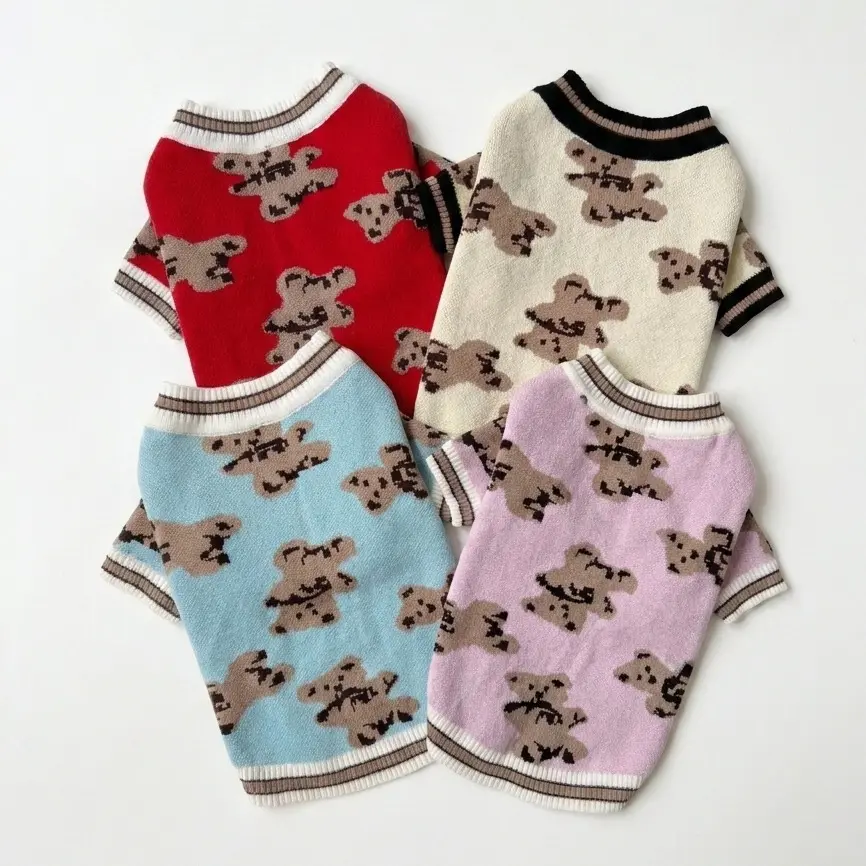 Warm Dog Cardigan Sweater for Small Dogs, Knitted Pet Coat with Button Closure, Cozy Winter Puppy Outfit for Teddy Chihuahua Bichon