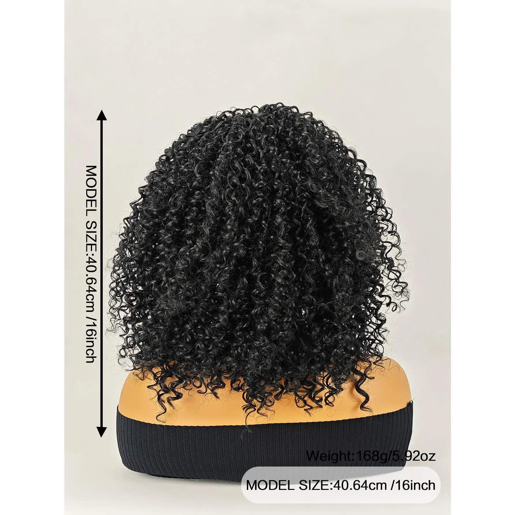 Especially Yours 16" Curly Headband Wig - Natural Spiral Curls, Bouncy Volume, Comfy Stretch Band, Runway Black, Synthetic Hair for African American Women