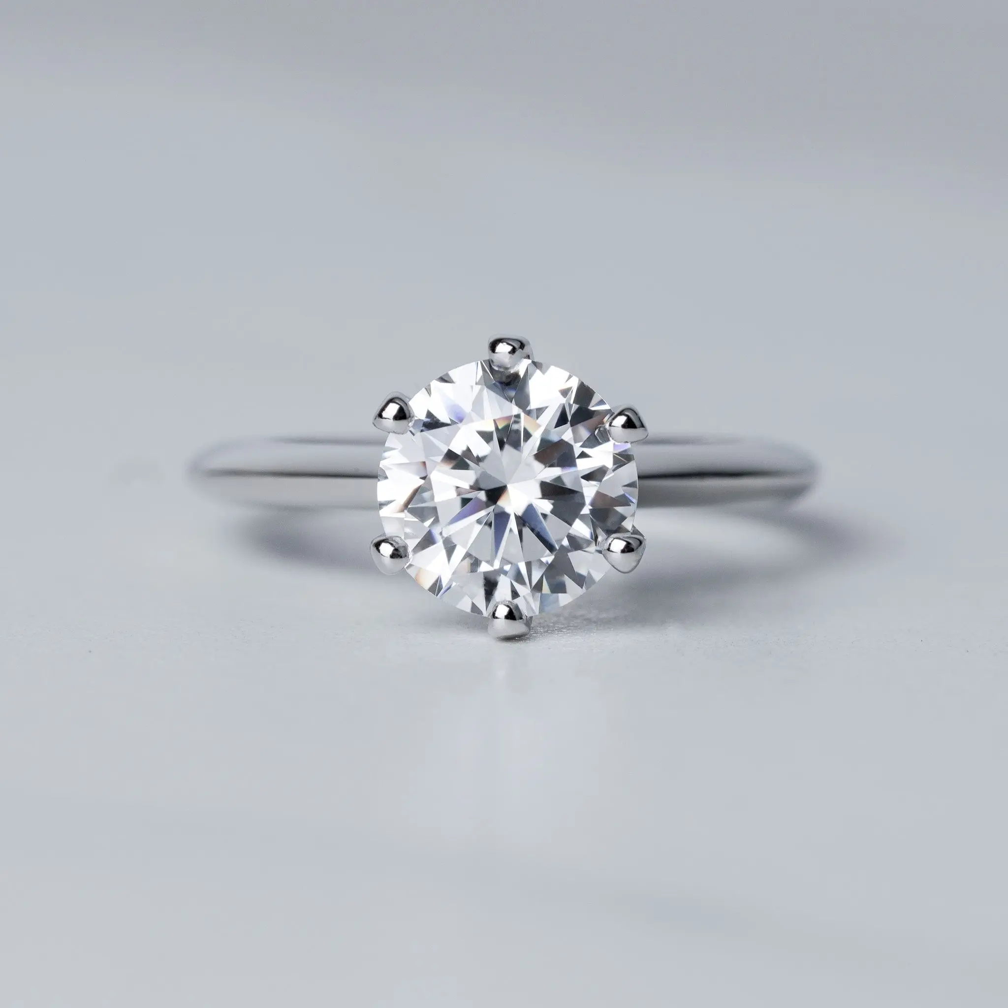Round Solitaire Engagement Ring - Moissanite Round Solitaire Engagement Ring - Moissanite
