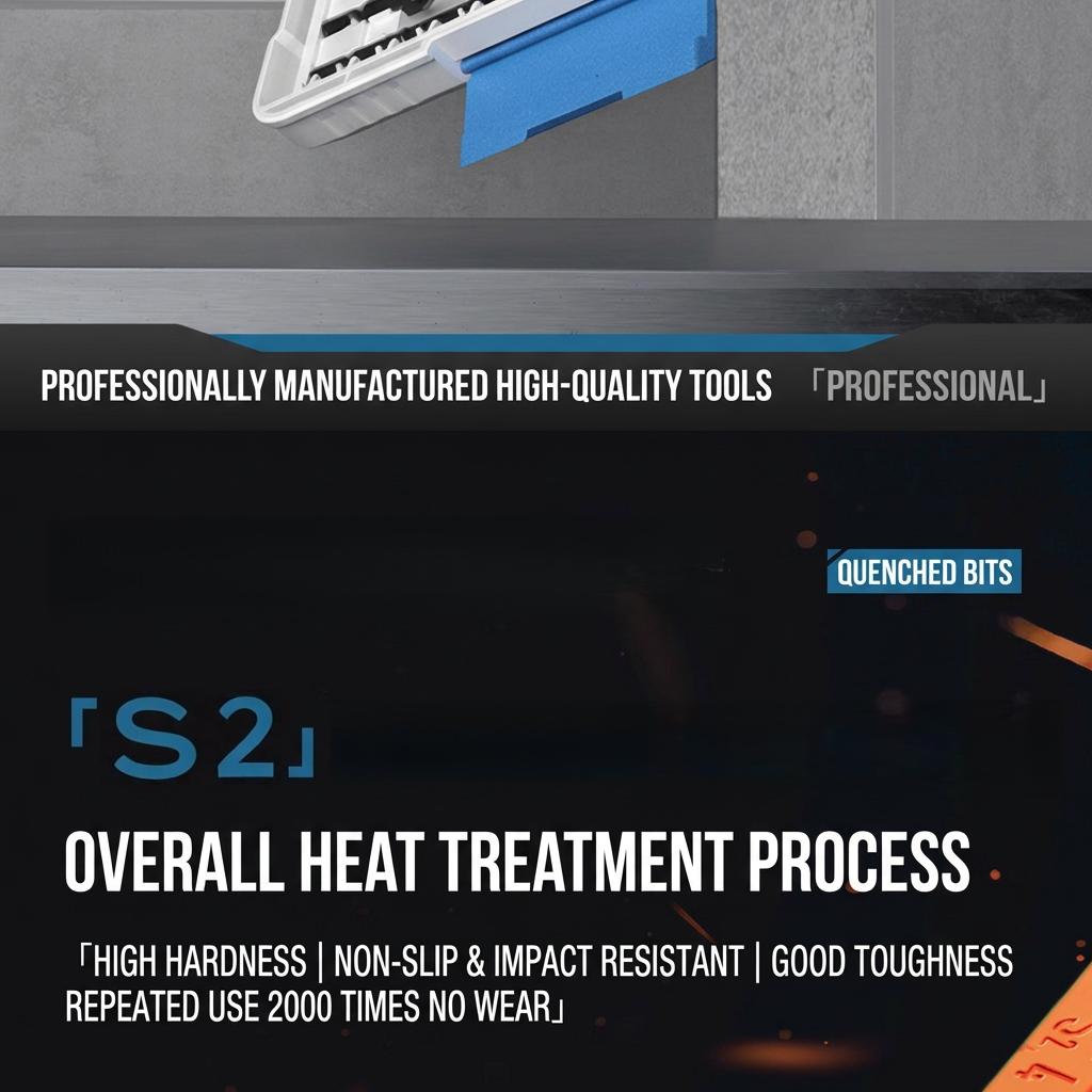 15 PCS S2 Steel Impact Screwdriver Bit Set, Magnetic Anti-Slip Long Reach Bit Kit 65mm-110mm with Electrician Bits, 1/4" Hex Shank for Impact Driver Circuit Breaker Automotive Repair