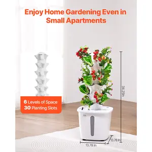 VEVOR 30-Pod Smart Hydroponic Tower Garden, Indoor Home Hydroponic Growing System with Pump for Flowers & Plants – Father's Day Gift, Flower