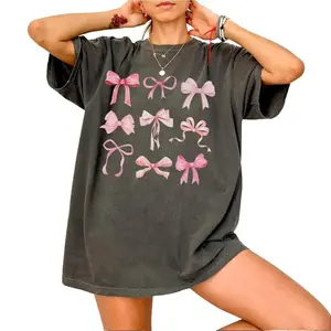 Pink Bow Shirt, Pink Ribbons Tee, Coquette Bows Shirt, Coquette Gift, Coquette Aesthetic T-Shirt, Soft Girl Era Shirt, Ribbon Shirt, Birthday Gift For Her, Women T-Shirt, Sisters Gift, Women Shirt, Casual Shirt For Her, Mom Wife Shirt