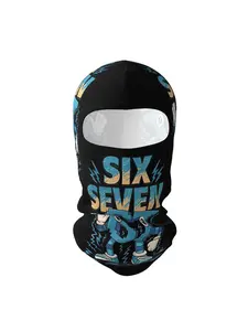 1 piece Meme 67 Six Seven 6 7 Italian Brainrot Neck Gaiter Breathable Windproof Dust-Proof Full Face Mask. Suitable for sports such as hiking horseback riding shooting fishing Ideal also Halloween Day of the Dead
