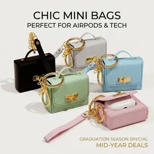 Mini PU Leather Handbag Keychain - Small Charm for Headphones, Mid-Year Sale Item, Ideal Graduation Gift for Storing Small Items